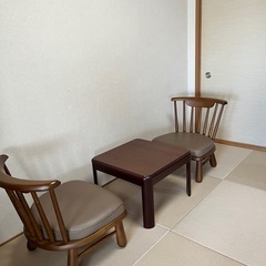 和室に最適！座卓＆和風座椅子 2脚セットの画像