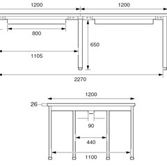 あげます【大型テーブル】3600×1200 状態◎テーブル直接引き取りいただける方優先の画像