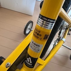 子供用自転車 補助輪付き 黄色 18インチの画像