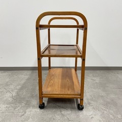 キッチンワゴン 3段ワゴン トロリーワゴン キャスター付き 木製　アンティーク レトロの画像