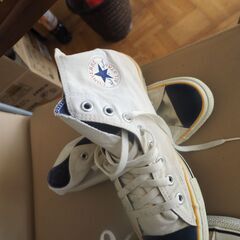 バスケットシューズ、コンバース、サイズ２７、先端は皮の画像