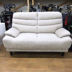 2人掛けソファ 布製 幅139㎝ 長椅子 ソファー ファブリック ベージュ系 2P 札幌市厚別区 厚別店の画像