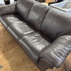 大塚家具(IDC)3人掛けソファー ブラック レザーの画像