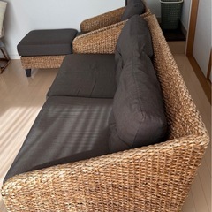 水草編みソファ3点の画像