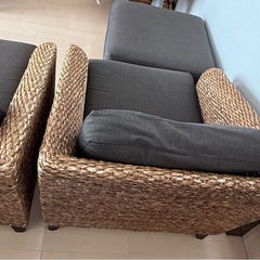 水草編みソファ3点の画像