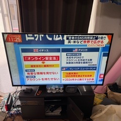 Panasonic VIERA 49V テレビ台付き(画面横線あり)の画像