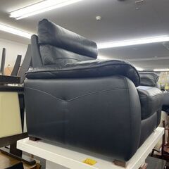 複数在庫あり! 1人掛けソファ 黒/ブラック 幅105cm×奥行97cm×高さ91cm 1Pソファ 革製 札幌市手稲区の画像