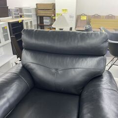 複数在庫あり! 1人掛けソファ 黒/ブラック 幅105cm×奥行97cm×高さ91cm 1Pソファ 革製 札幌市手稲区の画像