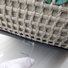 パオラ レンティ キューブスツール アイボリー×グリーン系 40cm角 イタリア製  /札幌市清田区の画像