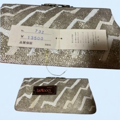 「LaMooci ビーズクラッチバッグ 高級の画像