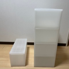無印良品　ポリプロピレン小物収納ケース大　×4 、おまけ付の画像