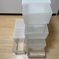 無印良品　ポリプロピレン小物収納ケース大　×4 、おまけ付の画像