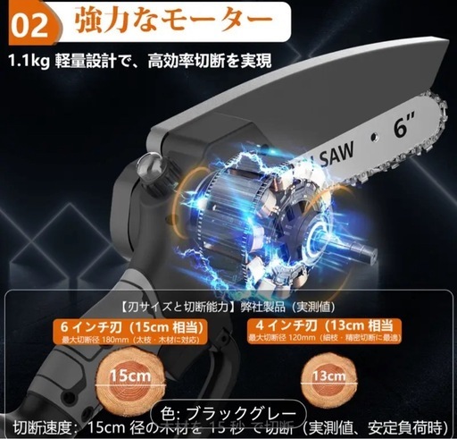【新品未使用】ワイヤレス　チェンソー　電動ノコギリ