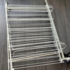 【受付終了】シューズラック 大容量 ホワイト 突っ張りタイプ 折りたたみ可の画像