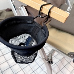 【2脚セット】Snow Peak(スノーピーク)の折りたたみチェア（椅子、ドリンクホルダー、クッション、椅子の収納カバー、ローチェア30 カーキ）の画像