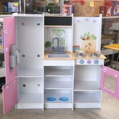 キッドクラフト おままごとキッチン ピンク＆ホワイト 木製 コストコ kidkraft おもちゃ☆ 札幌市 北区 屯田 の画像