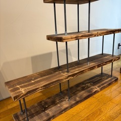 決まりました！インダストリアル アイアン木製ラック 棚 飾り棚 ディスプレイの画像