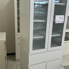 ★リユースのサカイ千葉中央店★  食器棚 ホワイト H178×D46×W58 クリーニング済み TC5797の画像