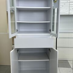 ★リユースのサカイ千葉中央店★  食器棚 ホワイト H178×D46×W58 クリーニング済み TC5797の画像
