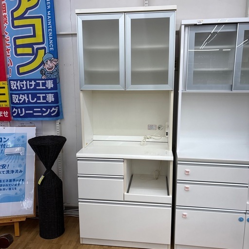 【ドリーム川西店御来店限定】☆ジモティー見たよ♪割引☆ニトリ　2枚扉食器棚　クリーニング済み 【2125560000038044】
