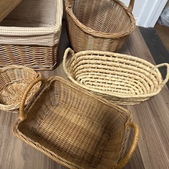 バスケット　かご　木製　ナチュラル　まとめ売りの画像