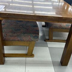 ★リユースのサカイ千葉中央店★  ダイニングテーブルセット ブラウン H57×D80×W140 クリーニング済み TC5802の画像