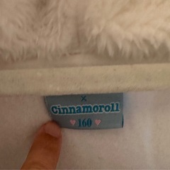 シナモロール ジップパーカー 耳付き160の画像
