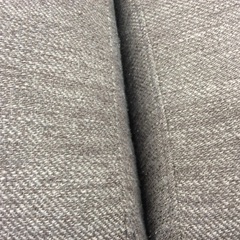 【ニトリの二人掛けソファ】 2人掛けソファ ニトリ　NITORI　Nポケットソリーズ 2シーター　ラブソファ 　布製　クッション付き：ブラウンの画像