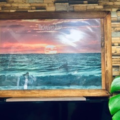 大型　古材額縁&ポスターの画像