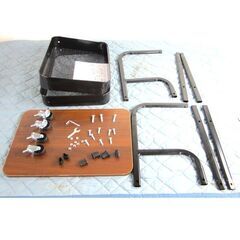 キッチンワゴン 木製天板 アイアンフレーム　お客様組立　キャスターの画像