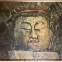 椛田重臣の油彩画「石佛」を格安でお譲りしますの画像