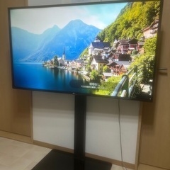 LG 55型 4Kテレビ（壁掛け対応）＋テレビスタンドの画像