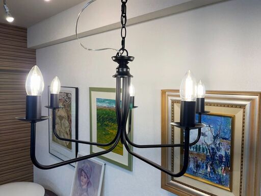 シャンデリア 5灯 モダンスタイル ブラック LED電球対応 引掛