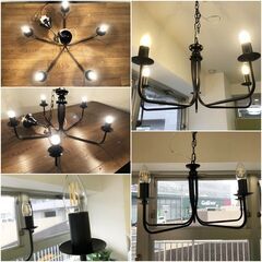 シャンデリア 5灯 モダンスタイル ブラック LED電球対応 引掛シーリング式 天井照明 ジャパンリンク貿易 展示品・アウトレットの画像