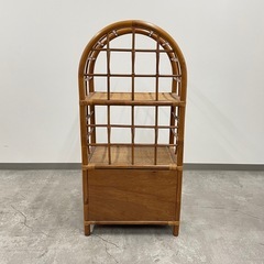 ラタンシェルフ アーチ型 シェルフ ラタン 籐家具 ヴィンテージ レトロの画像