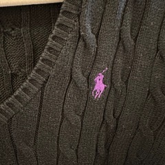 POLO セーター 黒 レディースM の画像