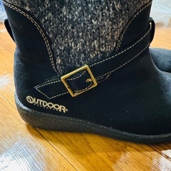 【美品】OUTDOOR スノーブーツ 23cm 黒 ブラック ショートブーツの画像