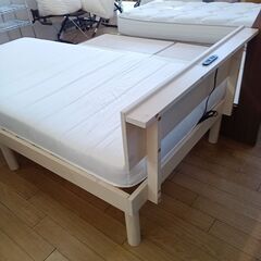 ★リユースのサカイつくば店★TK7701  シングルベッドセット ホワイト H72×D200×W98 クリーニング済みの画像