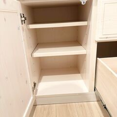 【美品】 ニトリ 、キッチンカウンター(シナモ80 WH) の画像