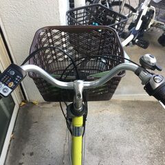 地域限定送料無料　パナソニック　ビビ　DX　子供乗せ　8,9AH　黄緑　パスウィズ　アシスタ　神戸市　電動自転車の画像