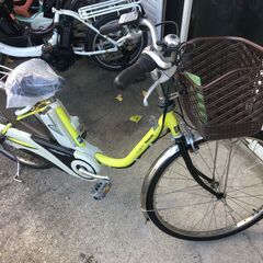 地域限定送料無料　パナソニック　ビビ　DX　子供乗せ　8,9AH　黄緑　パスウィズ　アシスタ　神戸市　電動自転車の画像