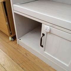 ★リユースのサカイつくば店★TK7706  レンジ台 ホワイト H82×D40×W88 クリーニング済みの画像