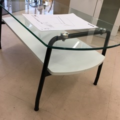 美原店 センターテーブル ローテーブル ニトリ Nシスコ 9545TP 天板ガラス　ホワイトの画像