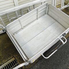 【JM931】アルミリヤカー 折りたたみ式 ノーパンクタイヤ 台車 キャリーカー リアカー リヤカー 農業用 園芸 ガーデニング 収穫 運搬の画像
