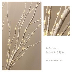 クリスマスリース、白樺LEDライトセットの画像
