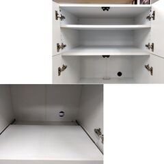 キッチンキャビネット ホワイト/白 幅72×奥50.5×高150cm レンジボード 食器棚 ラック 収納 家具 札幌市 中央区 南12条の画像