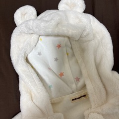 ミキハウス クマ耳 ポンチョ ふわもこ 美品の画像