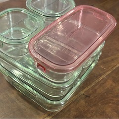 iwaki(イワキ) 耐熱ガラス 保存容器セット used＊パック&レンジの画像