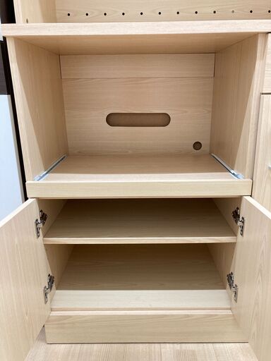 A-861【リユースのサカイ野々市店】ジモティ来店特価‼ 食器棚 木製 木目調 ライトブラウン クリーニング済み