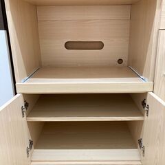 A-861【リユースのサカイ野々市店】ジモティ来店特価‼ 食器棚 木製 木目調 ライトブラウン クリーニング済みの画像